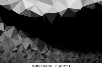 Dark Silver, Gray vector low poly texture. A sample with polygonal shapes. New texture for your design.