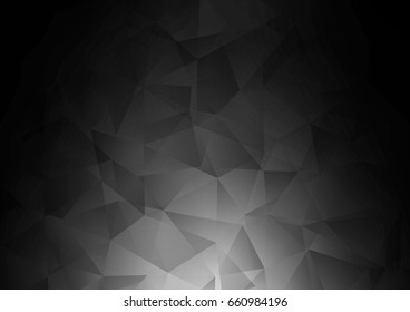 Dark Silver, Gray vector low poly template. A sample with polygonal shapes. The textured pattern can be used for background.
