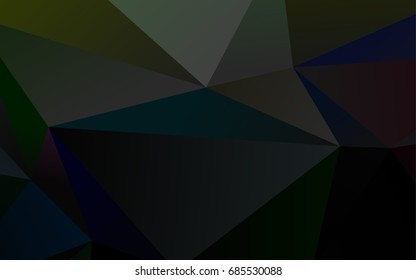 Dark Silver, Gray vector low poly background. Triangular geometric sample with gradient.  Brand-new style for your business design.