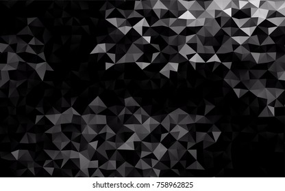Dark Silver, Gray vector low poly pattern. Geometric illustration in Origami style with gradient.  The completely new template can be used for your brand book.