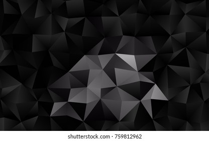 Dark Silver, Gray vector low poly background. Creative illustration in halftone style with gradient. The polygonal design can be used for your web site.