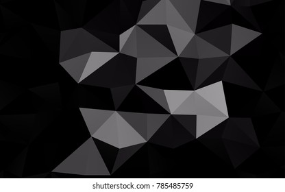 Dark Silver, Gray vector low poly background. Creative geometric illustration in Origami style with gradient. The textured pattern can be used for background.