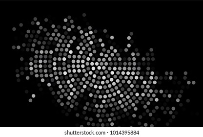 Dark Silver, Gray vector modern geometrical circle abstract background. Dotted texture template. Geometric pattern in halftone style with gradient. 