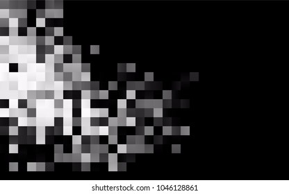 Dark Silver, Gray vector modern geometrical background. Abstract template. Geometric pattern in square style with gradient.