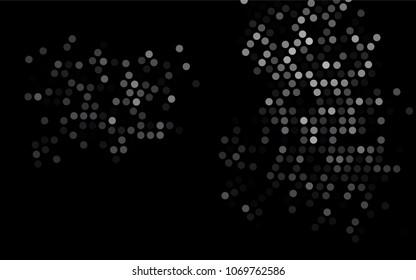 Dark Silver, Gray vector modern geometrical circle abstract background. Dotted texture template. Geometric pattern in halftone style with gradient. 