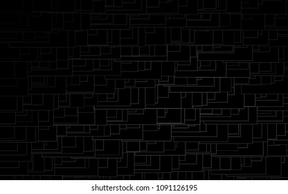 Dark Silver, Gray vector modern geometrical background. Abstract template. Geometric pattern in square style with gradient.