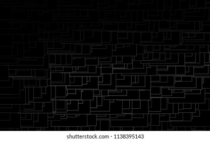 Dark Silver, Gray vector modern geometrical background. Abstract template. Geometric pattern in square style with gradient.