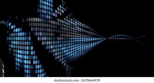 Fondo abstracto geométrico moderno del círculo del Vector gris, plata oscura. Plantilla de textura punteada. Patrón geométrico en estilo de semitonos con degradado.