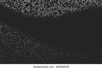 Dark Silver, Gray vector modern geometrical circle abstract background. Dotted texture template. Geometric pattern in halftone style with gradient. 