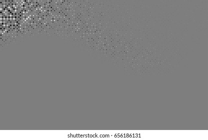 Dark Silver, Gray vector modern geometrical circle abstract background. Dotted texture template. Geometric pattern in halftone style with gradient. 