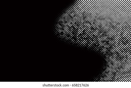 Dark Silver, Gray vector modern geometrical circle abstract background. Dotted texture template. Geometric pattern in halftone style with gradient. 