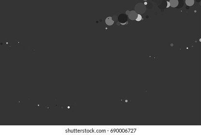 Dark Silver, Gray vector modern geometrical circle abstract background. Dotted texture template. Geometric pattern in halftone style with gradient. 