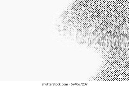 Dark Silver, Gray vector modern geometrical circle abstract background. Dotted texture template. Geometric pattern in halftone style with gradient. 