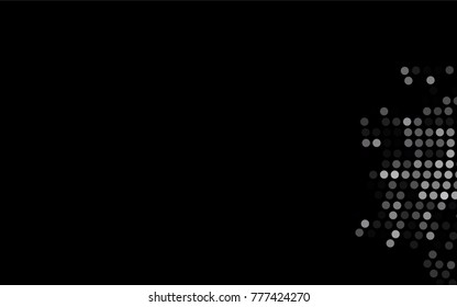 Dark Silver, Gray vector modern geometrical circle abstract background. Dotted texture template. Geometric pattern in halftone style with gradient. 