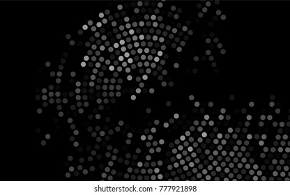 Dark Silver, Gray vector modern geometrical circle abstract background. Dotted texture template. Geometric pattern in halftone style with gradient. 