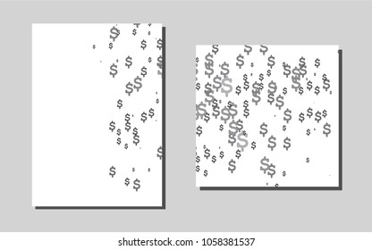Dark Silver, Gray vector money symbol decorative design in abstract style with textbox. Pattern for ads, leaflets, labels of your business.