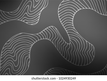 Dark Silver, Gray vector natural abstract pattern. Decorative shining illustration with doodles on abstract template. The pattern can be used for coloring books and pages for kids.