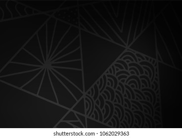 Dark Silver, Gray vector natural abstract pattern. Glitter abstract illustration with doodles and Zen tangles. The template can be used as a background for cell phones.