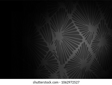 Dark Silver, Gray vector natural abstract texture. Shining colored illustration with doodles in Zen tangle style. The pattern can be used for coloring books and pages for kids.