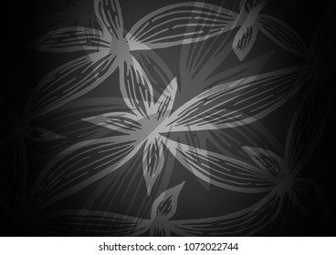 Dark Silver, Gray vector natural elegant pattern. Decorative shining illustration with doodles on abstract template. A completely new design for your business.