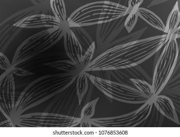 Dark Silver, Gray vector natural elegant background. Creative illustration in blurred style with doodles and Zen tangles. The elegant pattern can be used as a part of a brand book.