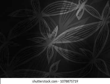 Dark Silver, Gray vector natural abstract pattern. Doodles on blurred abstract background with gradient. Brand-new design for your business.