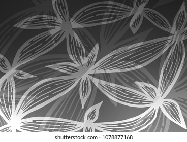 Dark Silver, Gray vector natural elegant background. Blurred decorative design in Indian style with Zen tangles. The pattern can be used for heads of websites and designs.