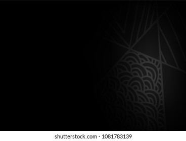 Dark Silver, Gray vector natural abstract template. Creative illustration in blurred style with doodles and Zen tangles. The doodle design can be used for your web site.