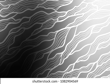 Dark Silver, Gray vector natural elegant texture. An elegant bright illustration with lines in Natural style. Hand painted design for web, leaflet, textile.
