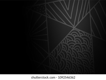 Dark Silver, Gray vector natural elegant background. Doodles on blurred abstract background with gradient. The textured pattern can be used for website.