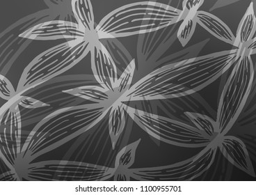 Dark Silver, Gray vector natural elegant template. Blurred decorative design in Indian style with Zen tangles. The pattern can be used for heads of websites and designs.