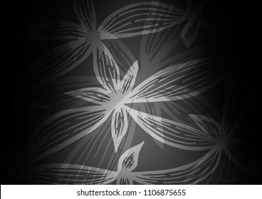 Dark Silver, Gray vector natural elegant template. Colorful illustration in abstract style with doodles and Zen tangles. Brand-new design for your business.