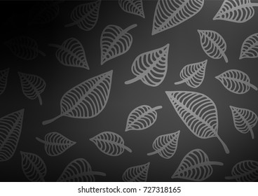 Dark Silver, Gray vector natural abstract background. A vague abstract illustration with doodles in Indian style. Hand painted design for web, leaflet, textile.