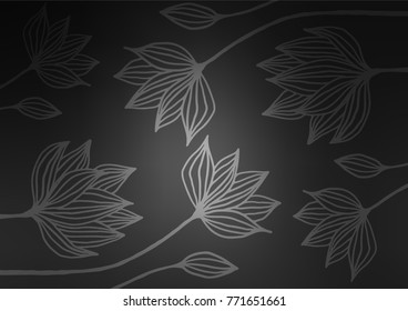 Dark Silver, Gray vector natural elegant pattern. Modern geometrical abstract illustration with doodles. The pattern can be used for coloring books and pages for kids.