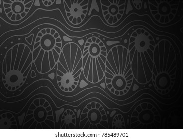 Dark Silver, Gray vector natural elegant texture. Doodles on blurred abstract background with gradient. Hand painted design for web, leaflet, textile.