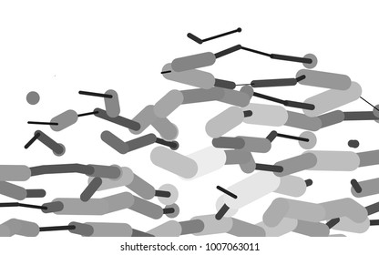 Dark Silver, Gray vector pattern with rounded lines. Modern geometrical abstract illustration with staves. The pattern can be used for websites.