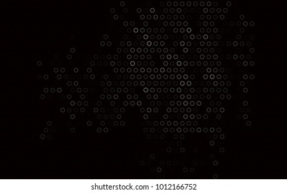 Dark Silver, Gray vector  pattern with spheres. Illustration with set of shining colorful abstract circles. The pattern can be used for aqua ad, booklets.