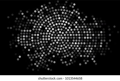 Dark Silver, Gray vector pattern with colored spheres. Geometric sample of repeating circles on white background in halftone style.