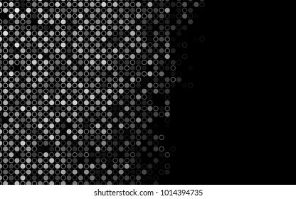 Dark Silver, Gray vector  pattern with spheres. Illustration with set of shining colorful abstract circles. The pattern can be used for ads, leaflets of liquid.