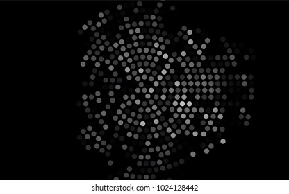 Dark Silver, Gray vector pattern with colored spheres. Geometric sample of repeating circles on white background in halftone style.