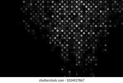 Dark Silver, Gray vector  pattern with spheres. Beautiful colored illustration with blurred circles in nature style. Pattern can be used as texture of water, rain drops.