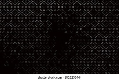 Dark Silver, Gray vector  pattern with spheres. Illustration with set of shining colorful abstract circles. Pattern can be used as texture of water, rain drops.