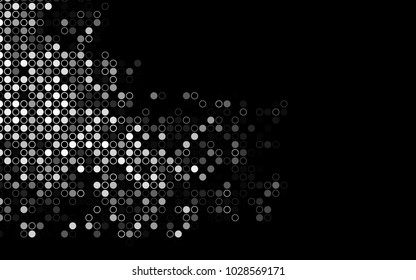 Dark Silver, Gray vector  pattern with spheres. Illustration with set of shining colorful abstract circles. Pattern can be used as texture of water, rain drops.