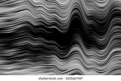 Dark Silver, Gray vector pattern with bent ribbons. Glitter abstract illustration with wry lines. Textured wave pattern for backgrounds.
