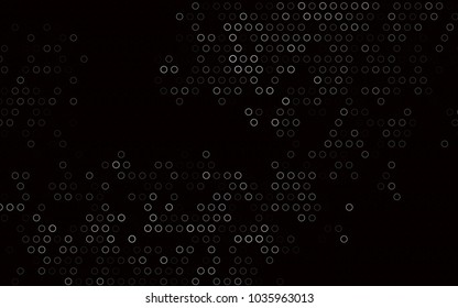 Dark Silver, Gray vector  pattern with spheres. Blurred bubbles on abstract background with colorful gradient. Pattern can be used as texture of water, rain drops.