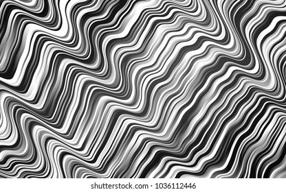Dark Silver, Gray vector pattern with lines, ovals. A sample with blurred bubble shapes. A completely new marble design for your business.