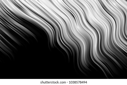 Dark Silver, Gray vector pattern with bent ribbons. Creative illustration in halftone marble style with gradient. A completely new marble design for your business.