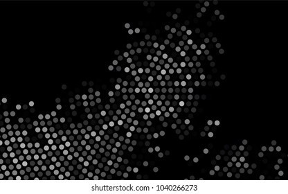 Dark Silver, Gray vector pattern with colored spheres. Geometric sample of repeating circles on white background in halftone style.
