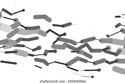 Dark Silver, Gray vector pattern with rounded lines. Decorative shining illustration with lines on abstract template. The pattern can be used for websites.