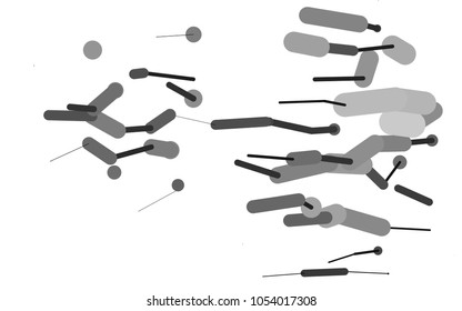 Dark Silver, Gray vector pattern with rounded lines. Glitter abstract illustration with colored sticks. Smart design for your business advert.